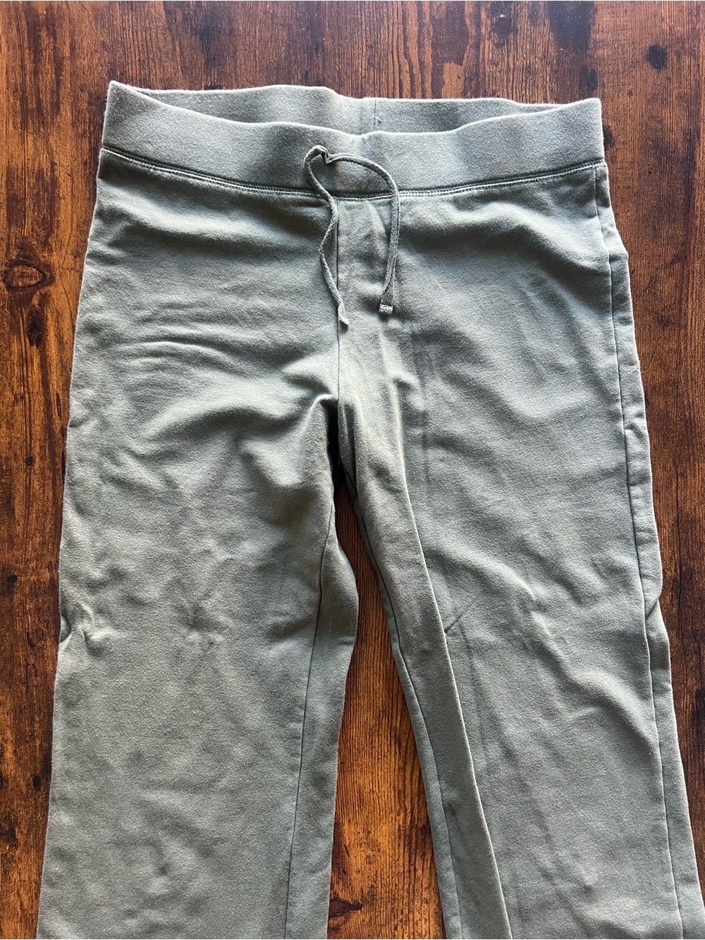 Olive Green Faux Drawstring Jogger Pants